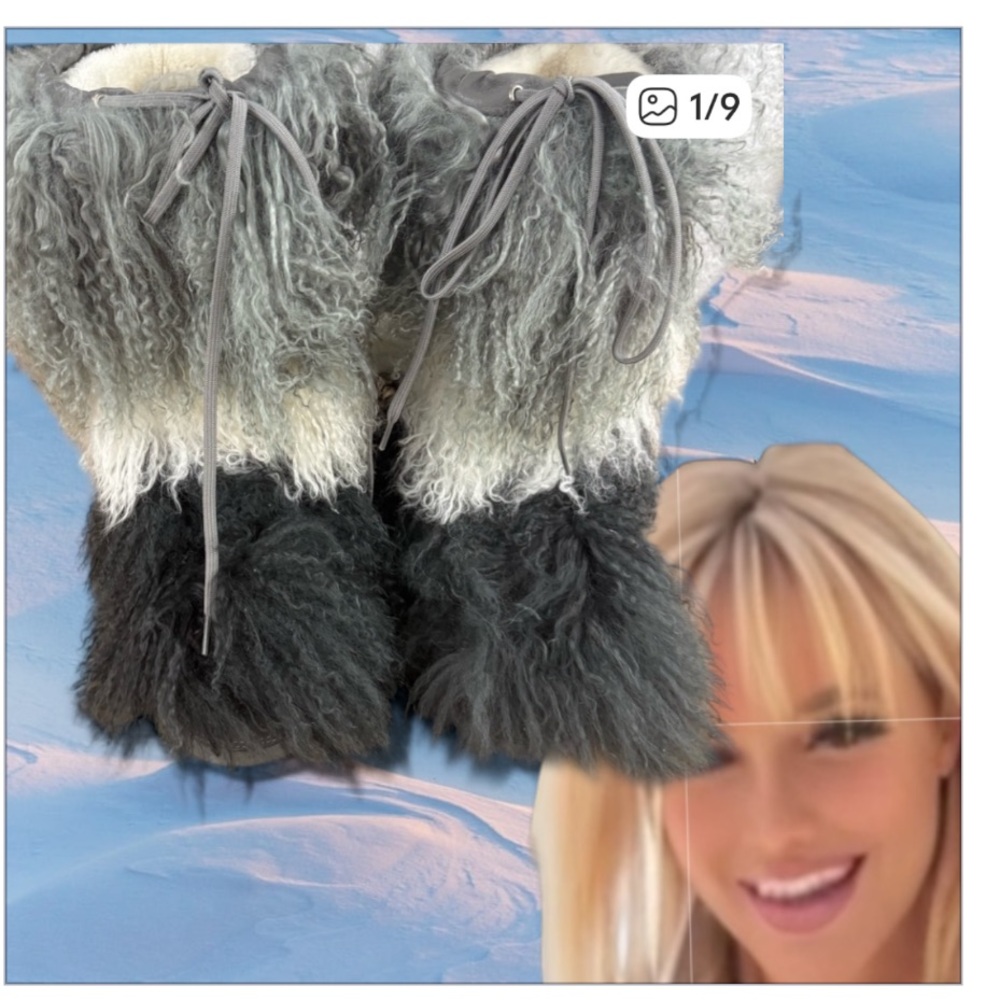 Flash Sake!🔥⭐️🎄❄️Bogner Gray and White Shearling Winter Boots